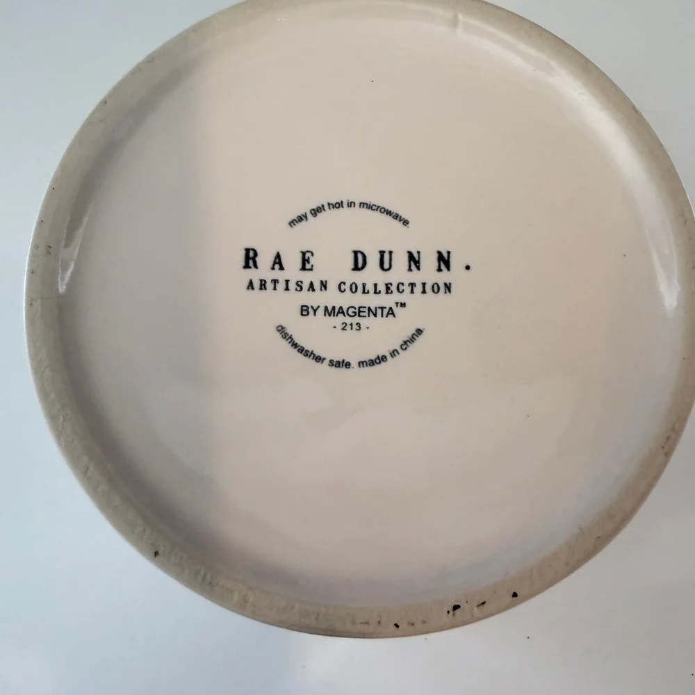Rae Dunn Salsa Ceramic Bowl Artisan Collection Magenta Cream Black LL Font
